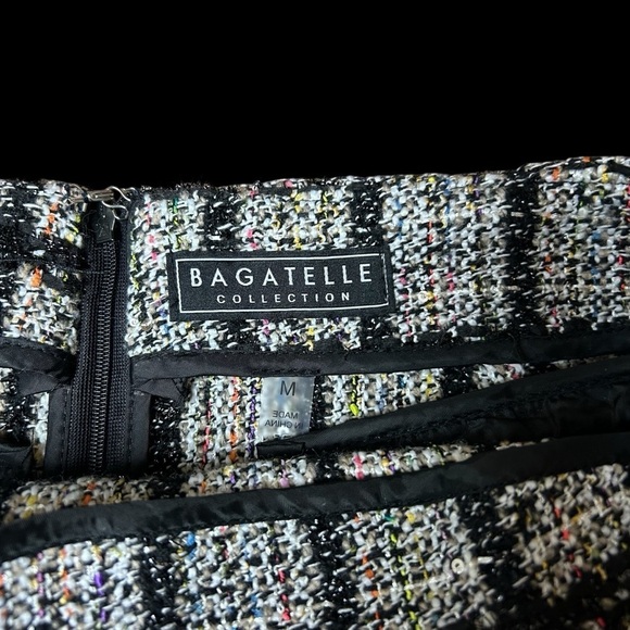 Bagatelle Collection Button Front Black and Confetti Tweed Mini Skirt Sz. M - Picture 16 of 16